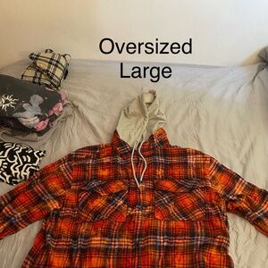 Light Grey Hooded Flannel